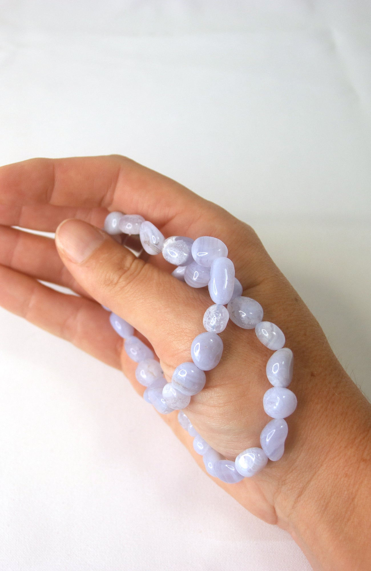 Blue Lace Agate Nugget 8-10mm Bracelet 434